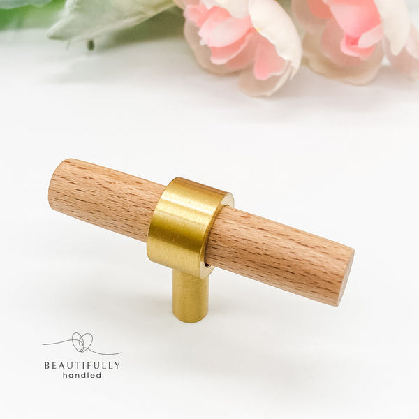 Beech Timber With Brass Handle