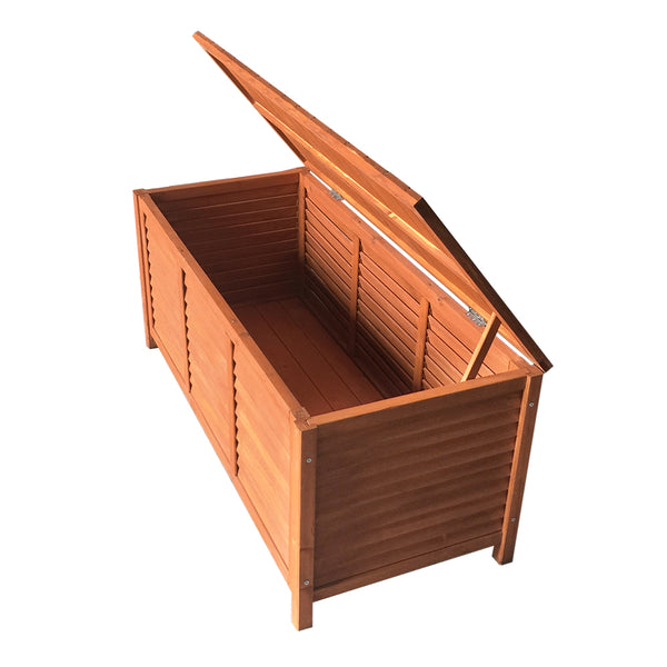 Wooden Outdoor Storage Bench Box 210L