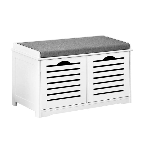 Artiss Shoe Rack Cabinet Bench White Caye