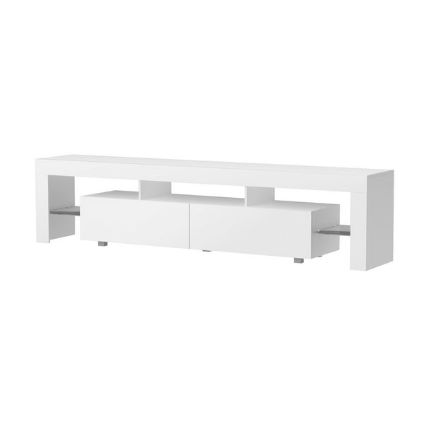 Artiss TV Cabinet Entertainment Unit Stand RGB LED Gloss Furniture 200cm White