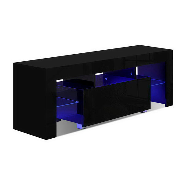 Artiss Entertainment Unit TV Cabinet LED 130cm Black Elo