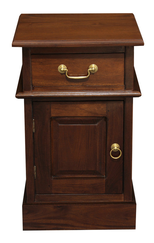 Tasmania 1 Solid Door 1 Drawer Bedside (Mahogany)