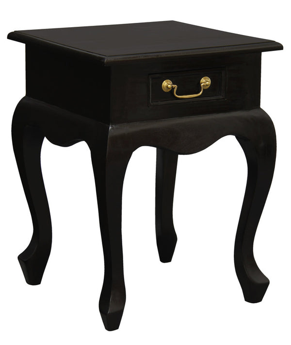 Queen Anne 1 Drawer Lamp Table (Chocolate)