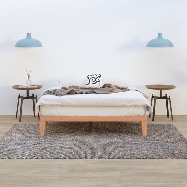 Warm Wooden Natural Bed Base Frame – Queen