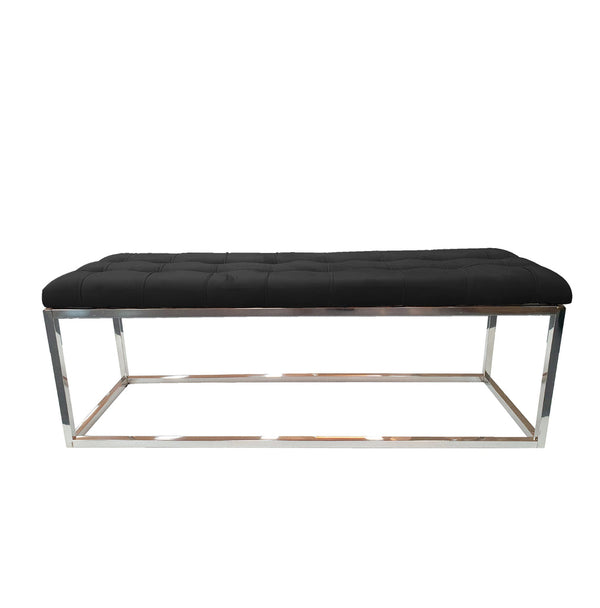 Holly Ottoman Silver Base -  Black Seat