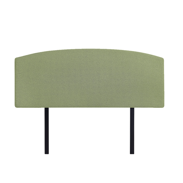 Linen Fabric Double Bed Curved Headboard Bedhead - Olive Green