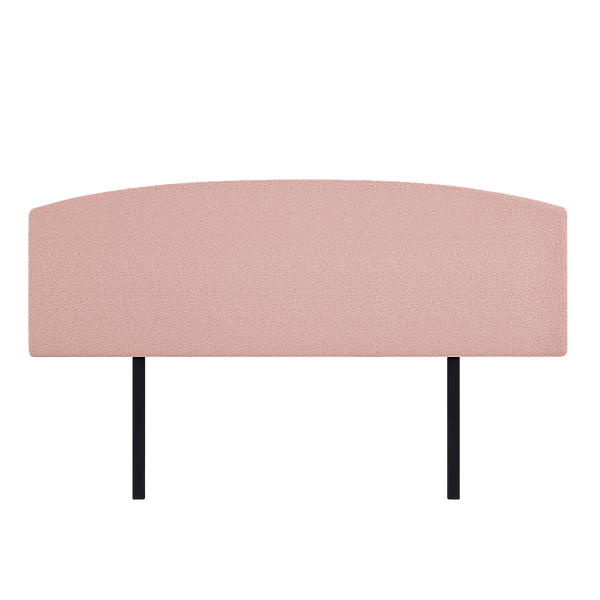 Linen Fabric King Bed Curved Headboard Bedhead - Pale Pink