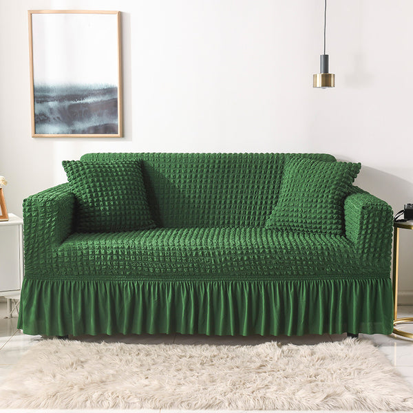 Elastic sofa cover green (305-360cm)