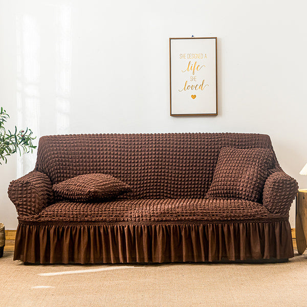 Elastic sofa cover coffee color (190-230cm)