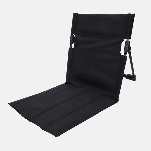 Black Outdoor Folding Lawn Chair with Backrest – Lightweight, Portable Camping Chair, Beach & Park Recliner, Easy-to-Carry for Relaxing Outdoors