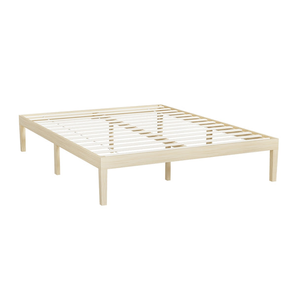 Artiss Bed Frame Queen Size Wooden Base Mattress Platform Timber Pine BRUNO