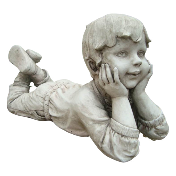 Boy Thinking Fibrestone Statue - Sweet Pea Interiors