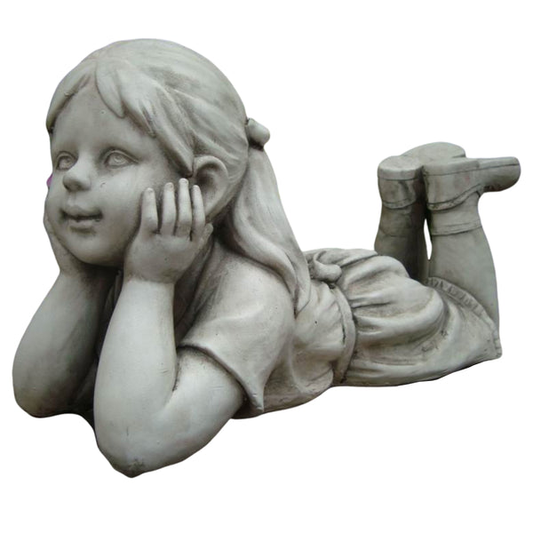 Girl Thinking Fibrestone Statue - Sweet Pea Interiors