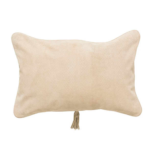 Textured Leather Cushion Beige - Sweet Pea Interiors